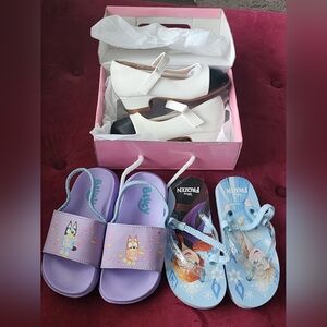 Frozen Kids Sandal, Bluey Slides And Black And White Mary Janes